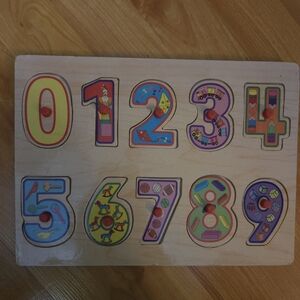 Vintage 10pc Wooden Numbers Puzzle